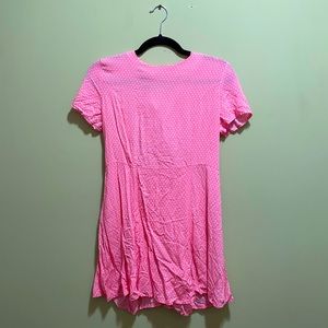 Pink with white polka dots dress. Only worn once size S